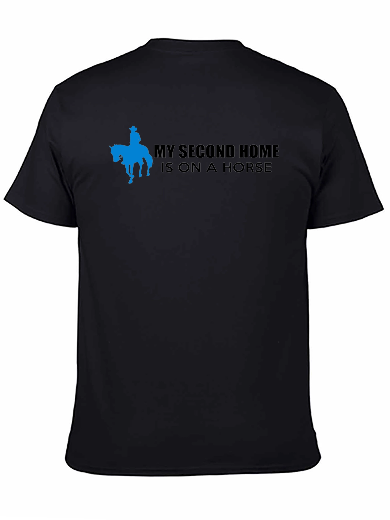 Black My Second Home Is On A Horse Black T-Shirt view 4