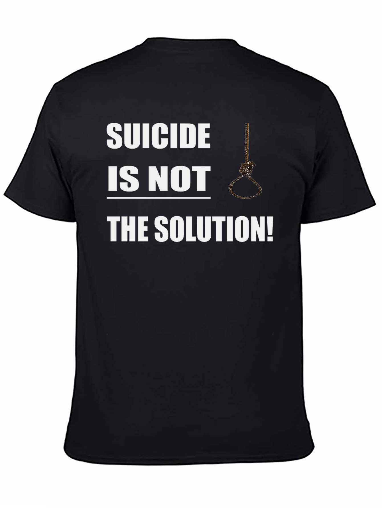 Black Suicide Awareness Graphic Tee - Suicide is Not the Solution view 4