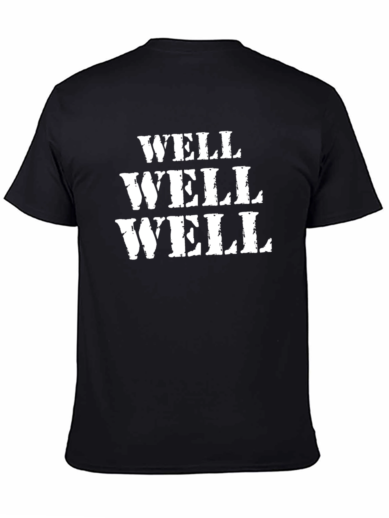 Black Well Well Well Graphic Tee - Funny Men's T-Shirt view 4