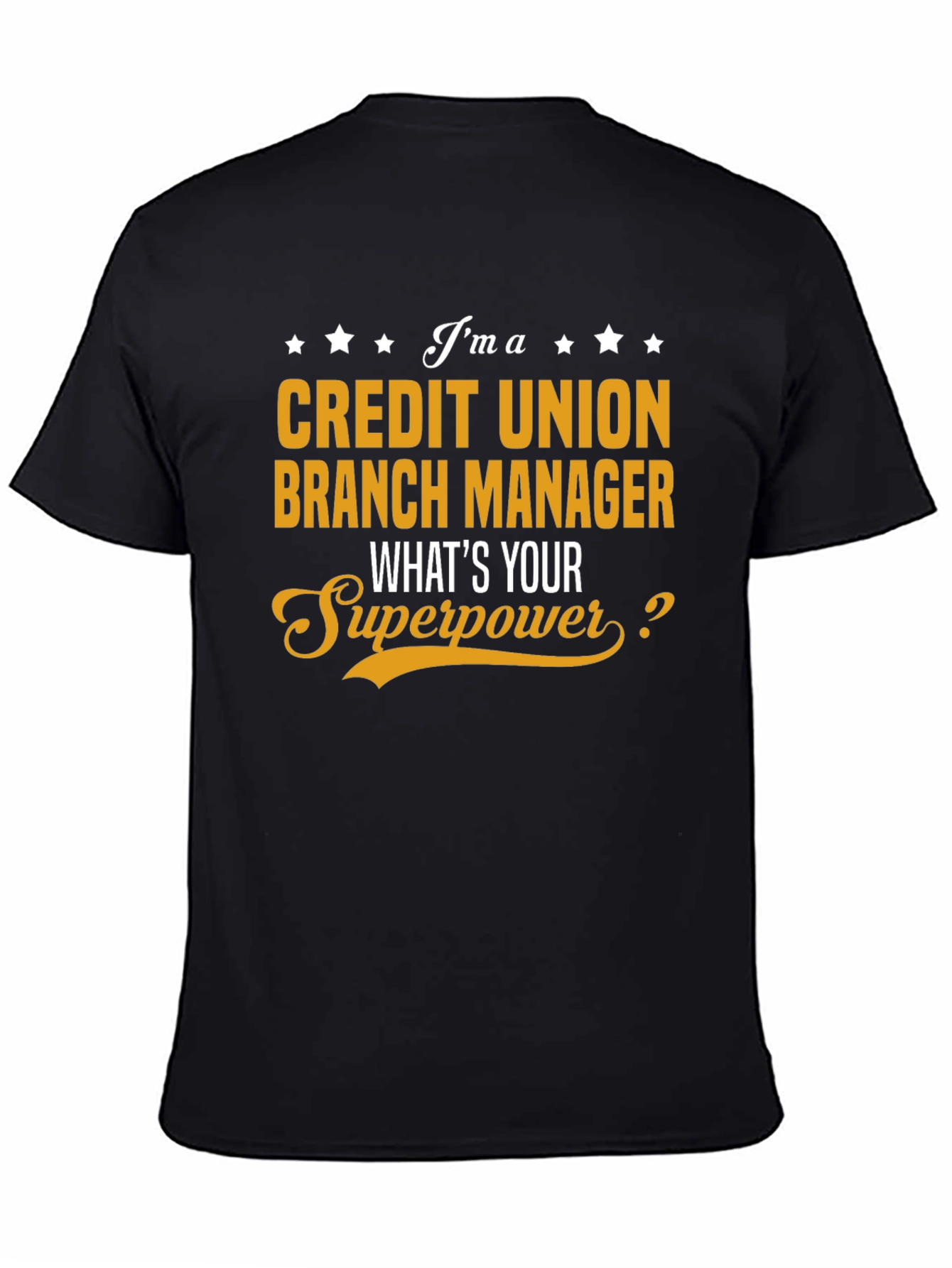 Black Credit Union Branch Manager Superpower T-Shirt view 4