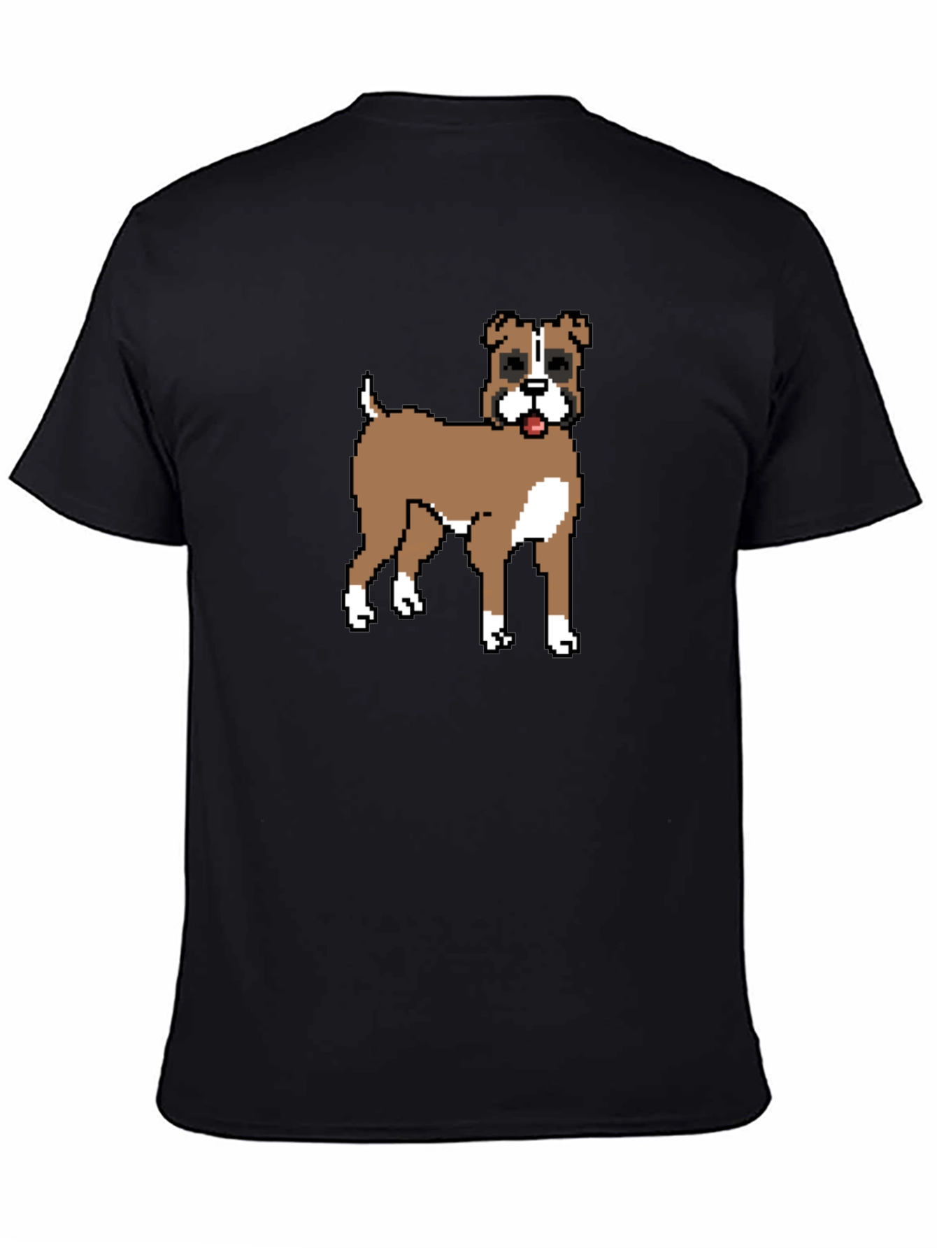 Black Pixel Dog Graphic Tee - Black Casual Shirt view 4