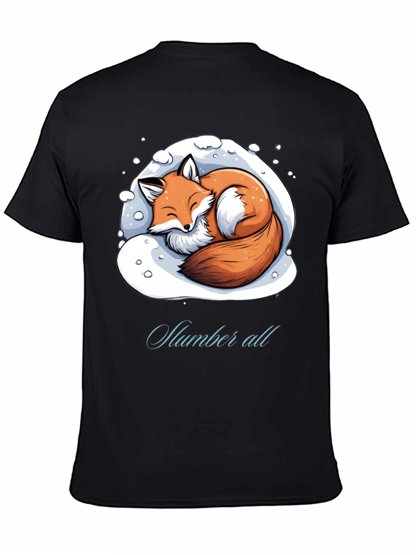Black Cozy Fox Slumber All T-Shirt view 4