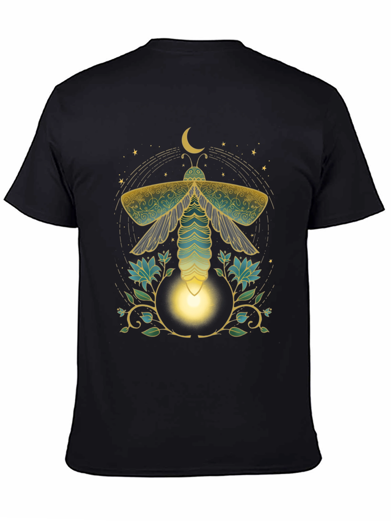 Black Mystic Moth Graphic Tee - Unique Print view 4