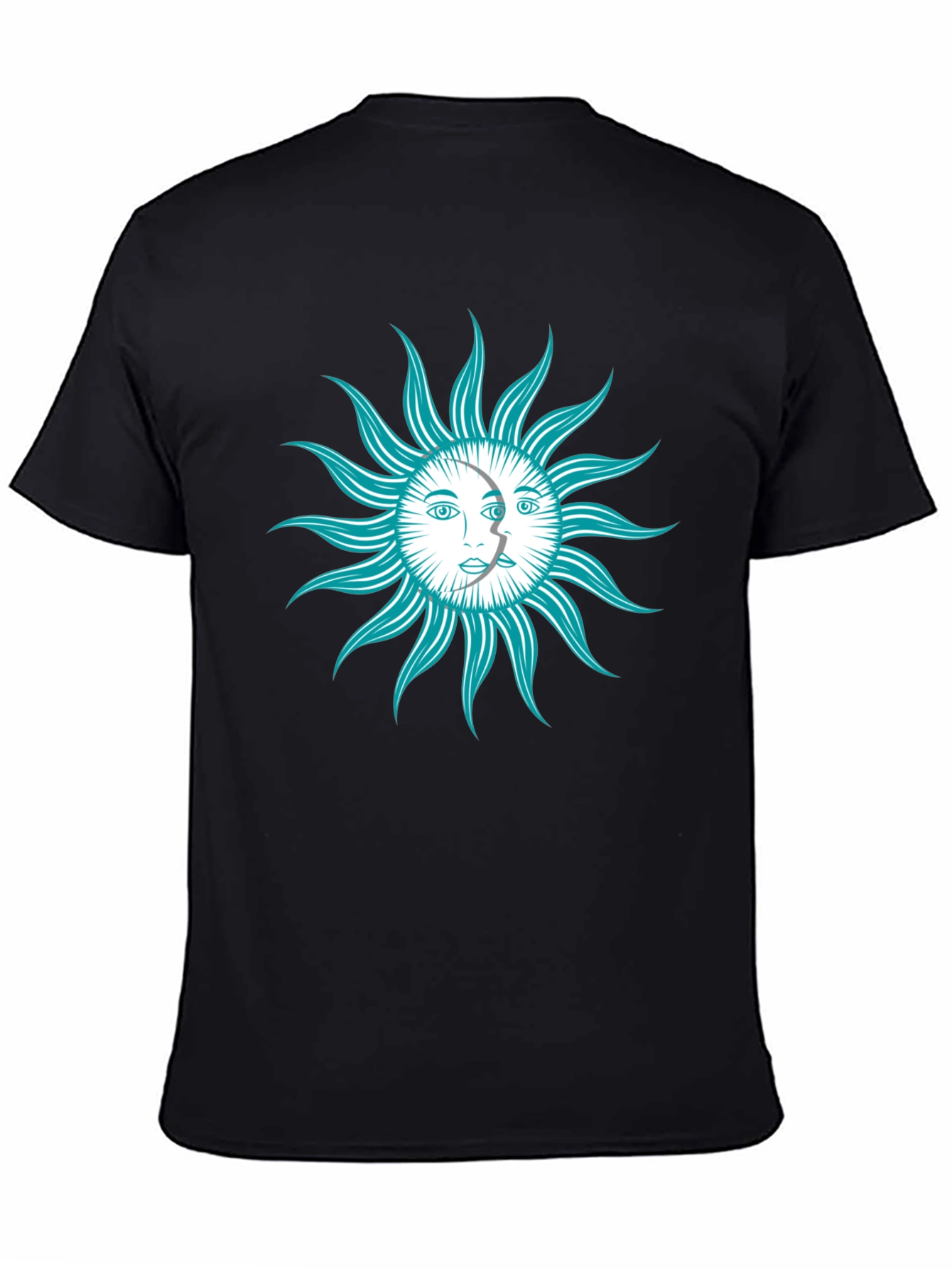 Black Celestial Sun & Moon Graphic T-Shirt view 4