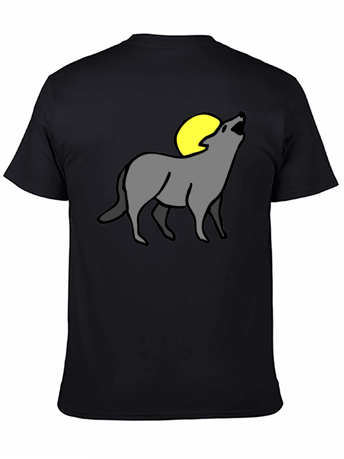 Black Wolf Moon Graphic Tee - Black Cotton Blend view 4
