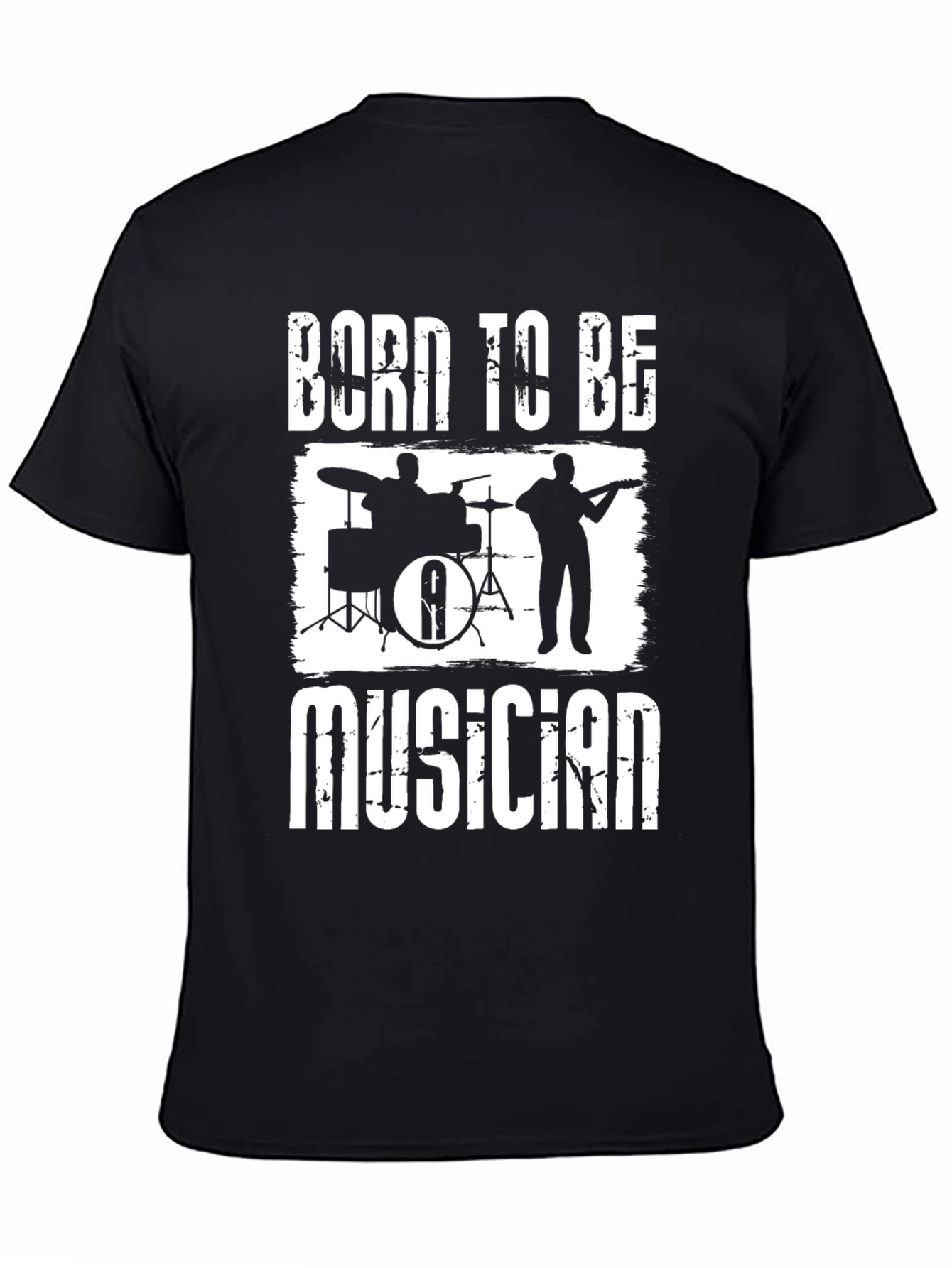 Black Born to Be Musician Black T-Shirt view 4