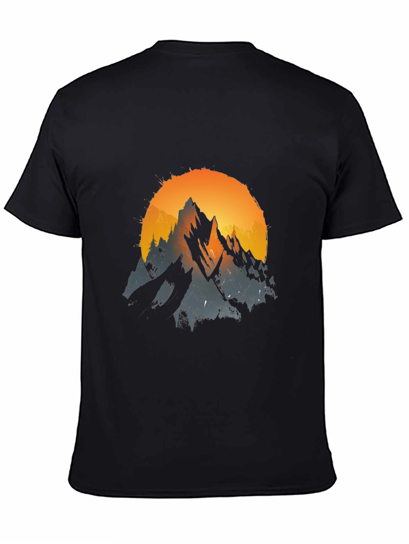 Black Mountain Sunset Graphic Tee - Black Cotton Blend view 4