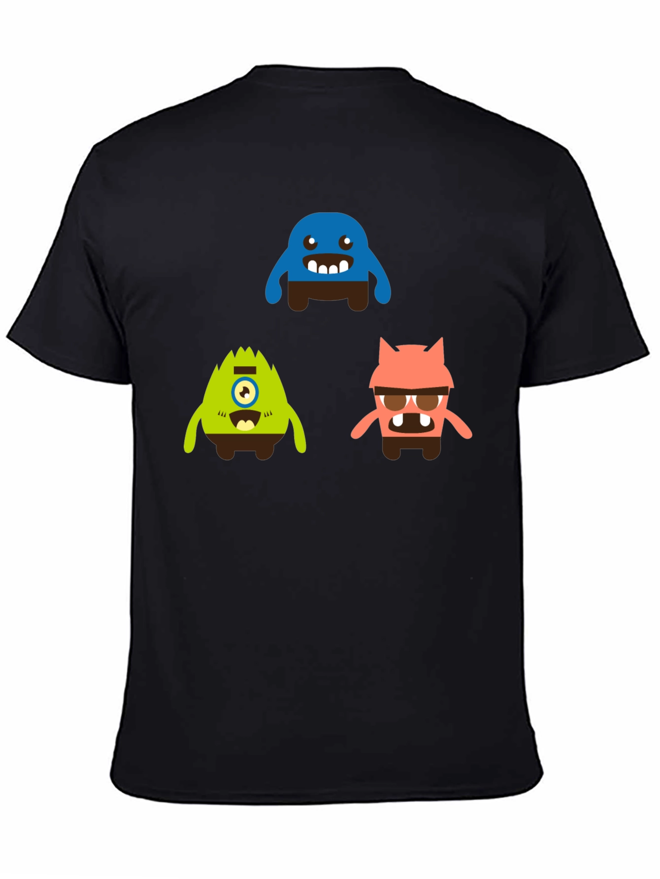 Black Monster Graphic Print Black T-Shirt view 4