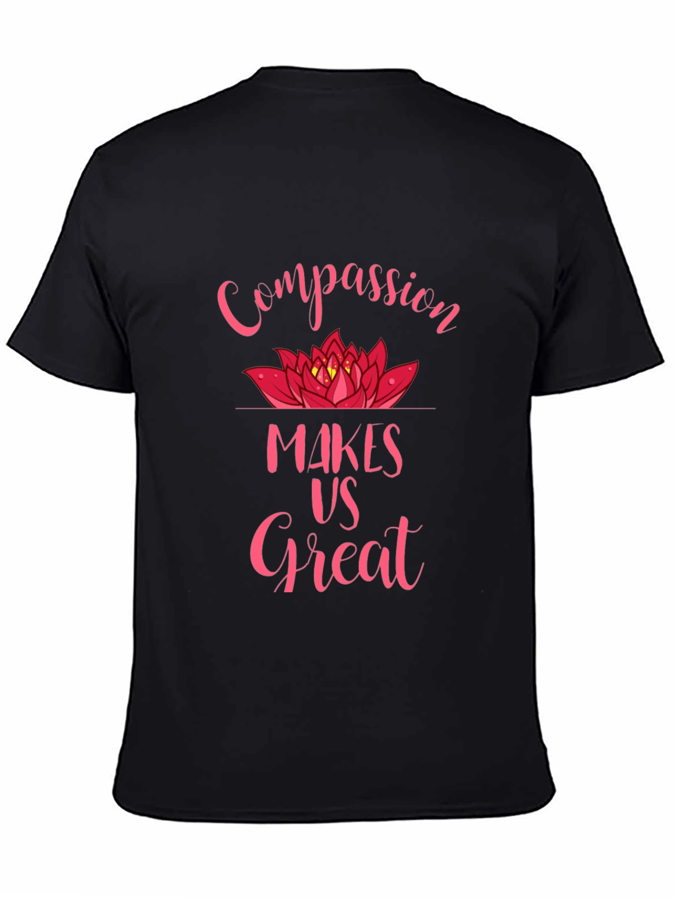 Black Compassion Makes Us Great Lotus Flower Graphic Tee view 4