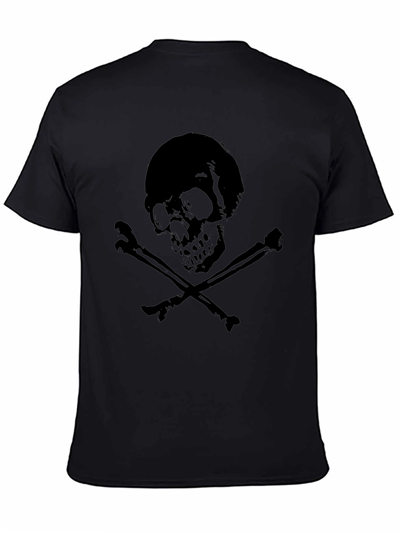 Skull & Crossbones Graphic Tee - Mens Black T-Shirt - 4