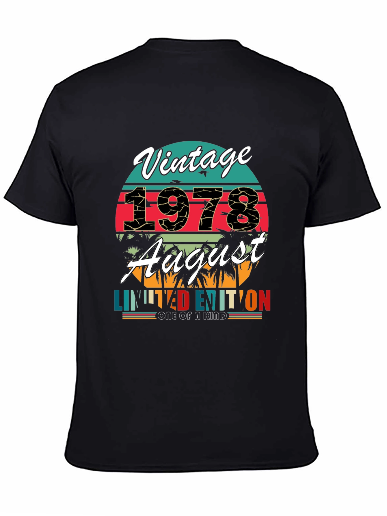 Black Vintage 1978 August Limited Edition T-Shirt view 4