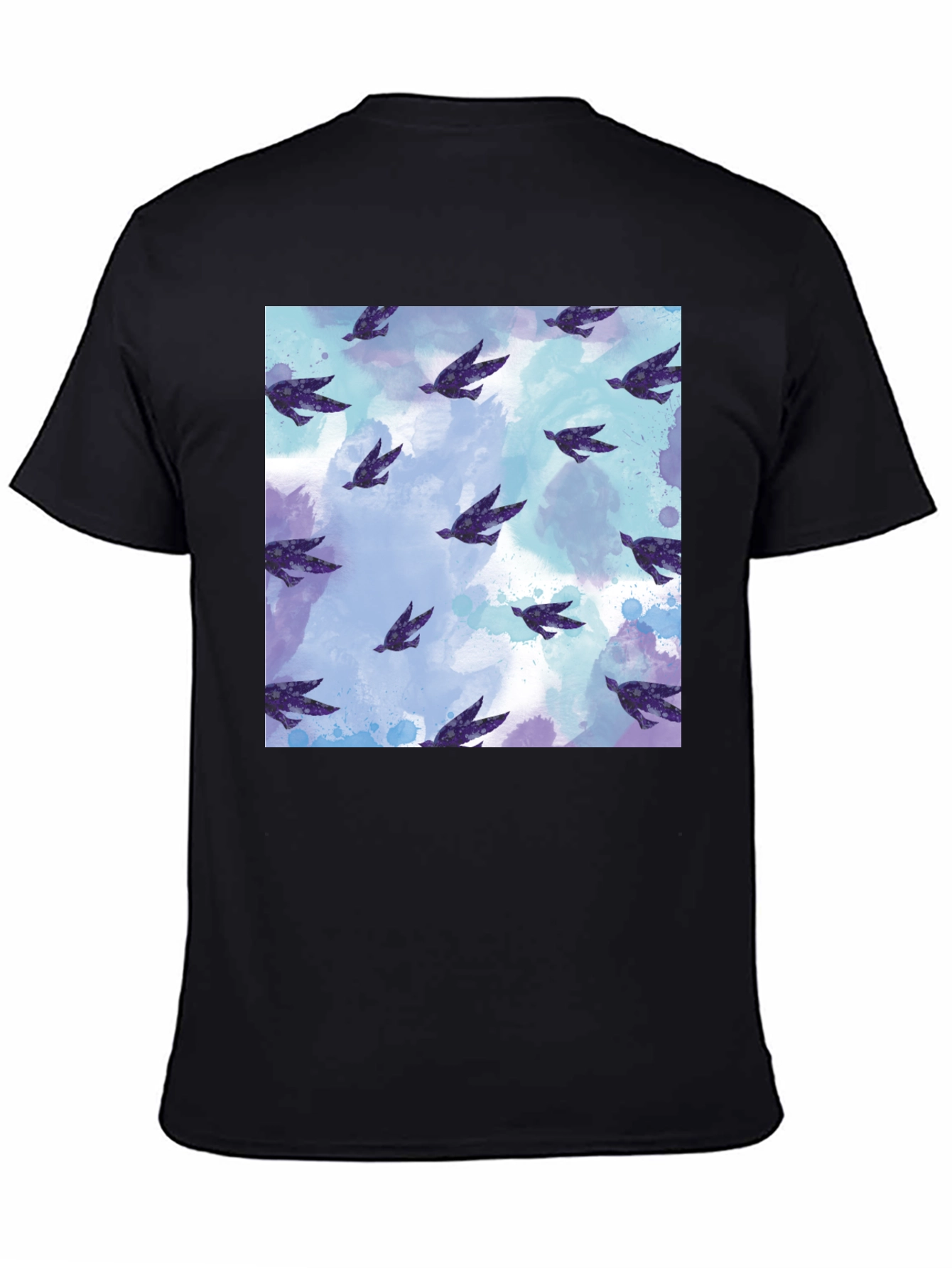 Black Bird Pattern Tee - Soft Cotton Blend Comfort view 4