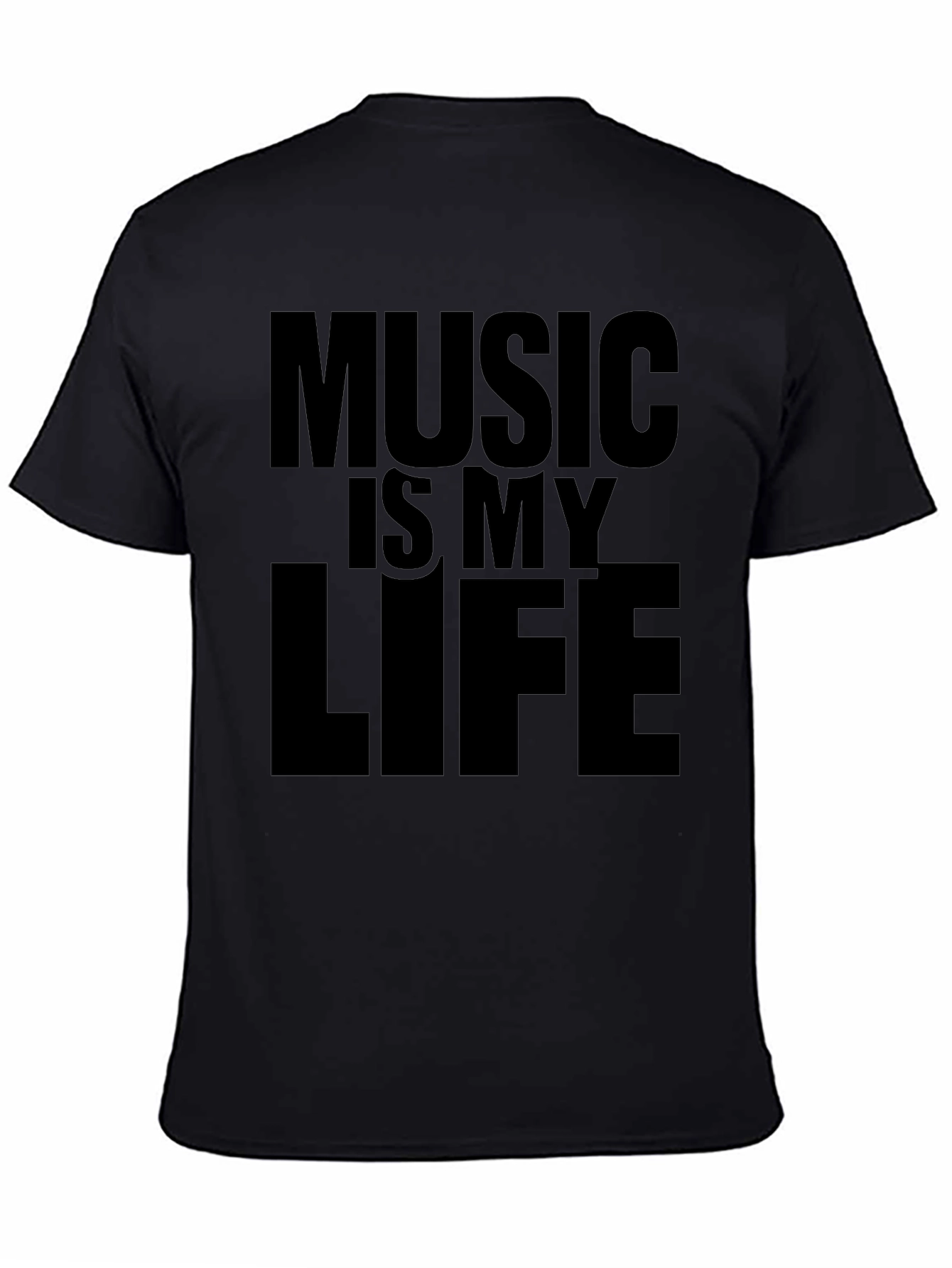 Black Music Is My Life Black Graphic Tee view 4
