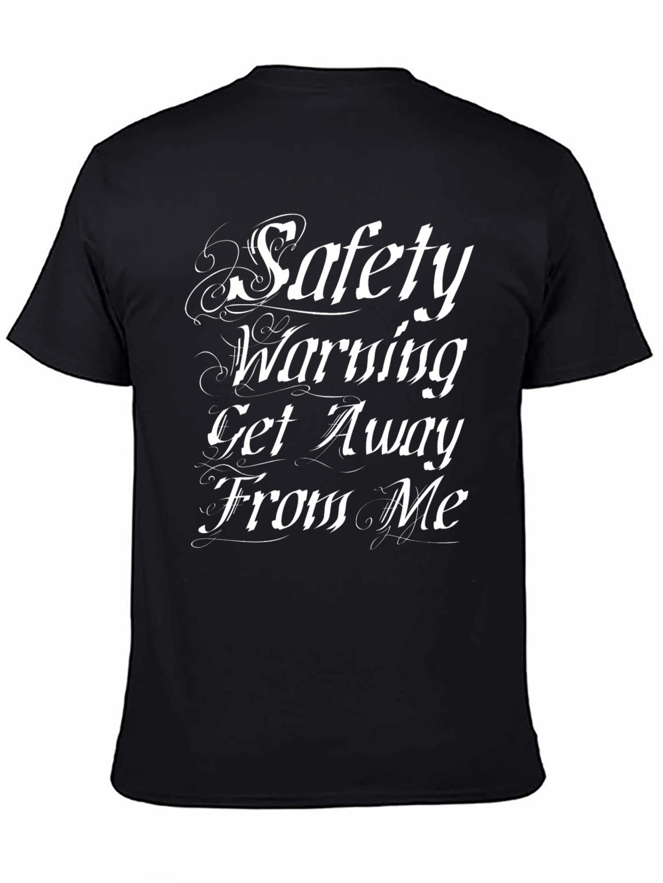 Black Safety Warning T-Shirt - Get Away From Me view 4