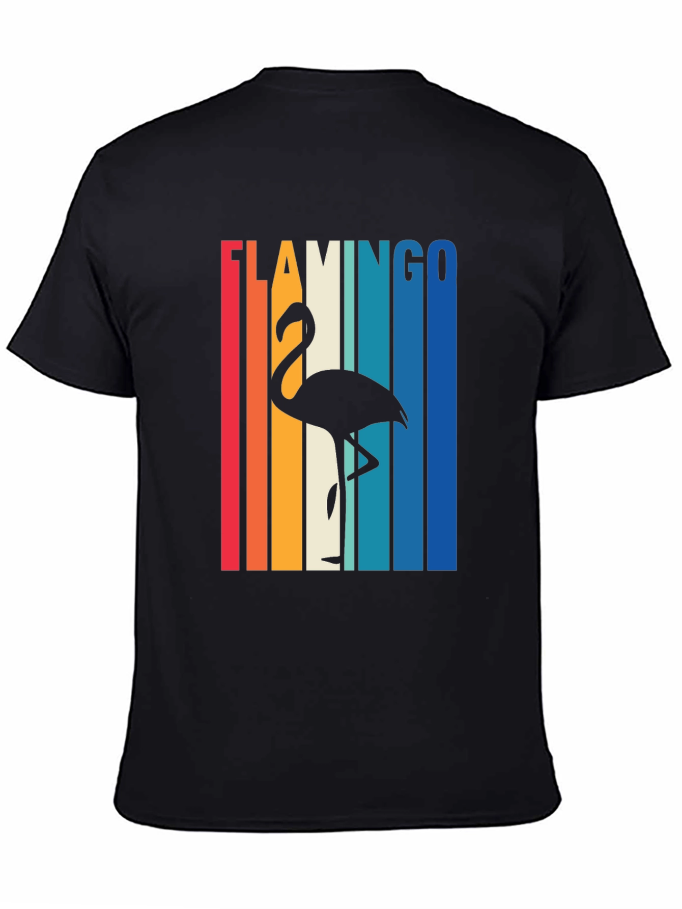 Black Retro Flamingo Graphic Tee view 4
