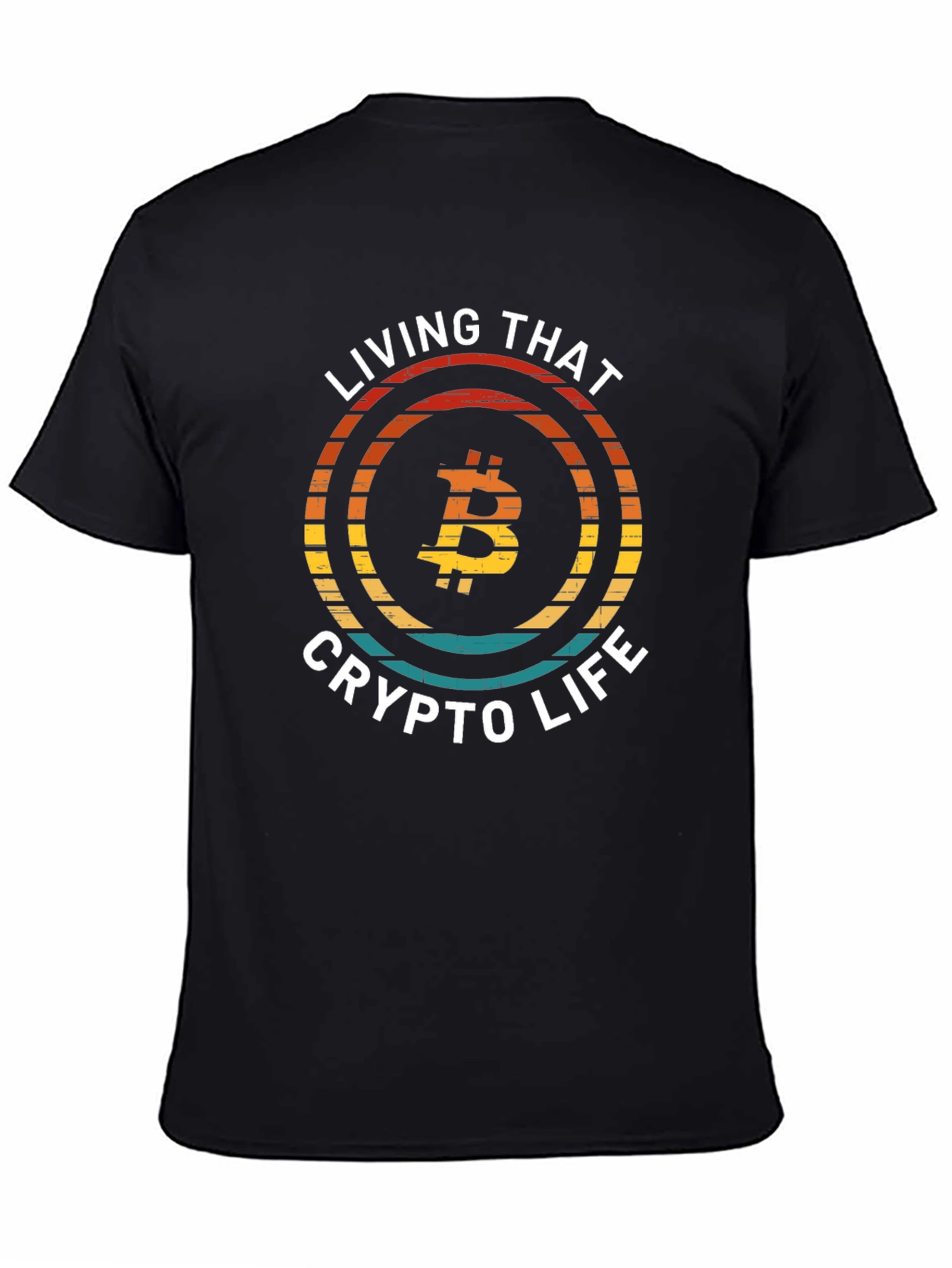Black Bitcoin Crypto Life T-Shirt - Black Graphic Tee view 4