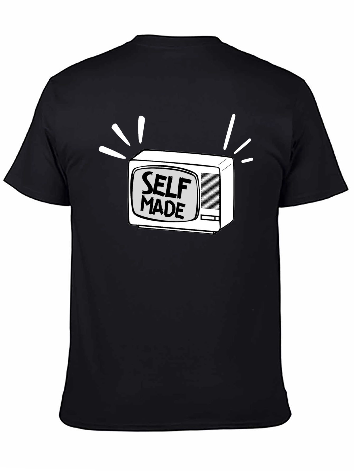 Black Self Made TV Graphic Tee - Black view 4