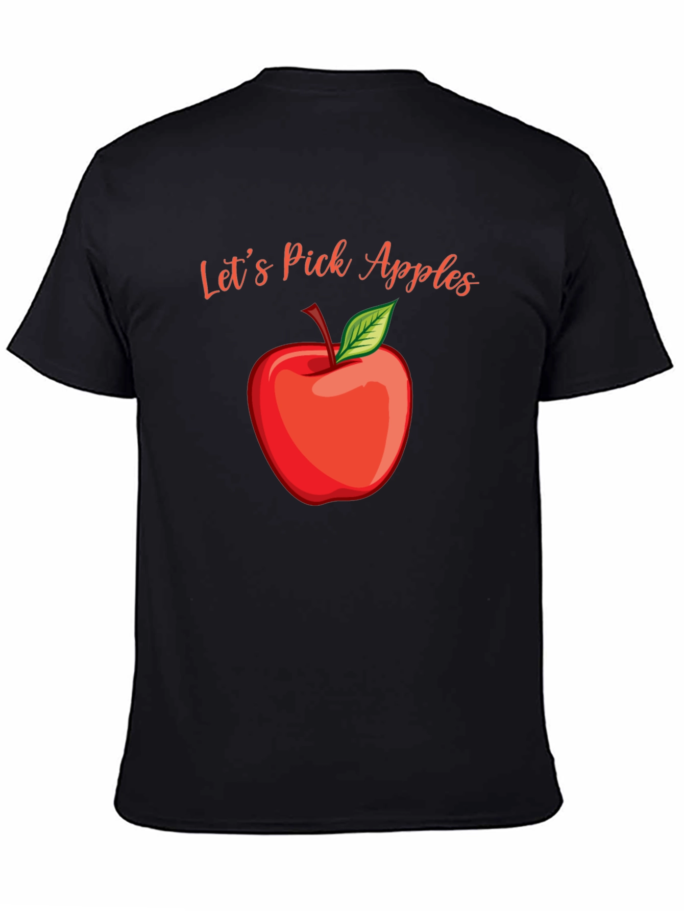 Black Let's Pick Apples Graphic Tee - Fall Harvest Shirt view 4