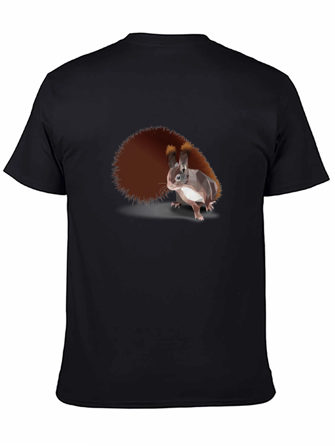 Black Stylish Squirrel Graphic Tee - Men's Black T-Shirt view 4
