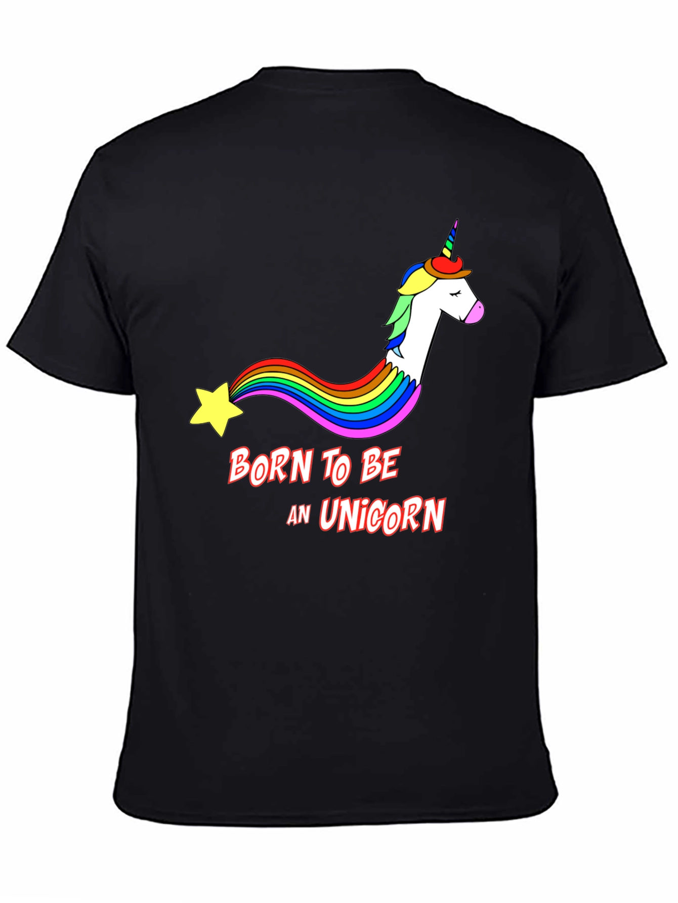 Black Born To Be A Unicorn Black T-Shirt view 4