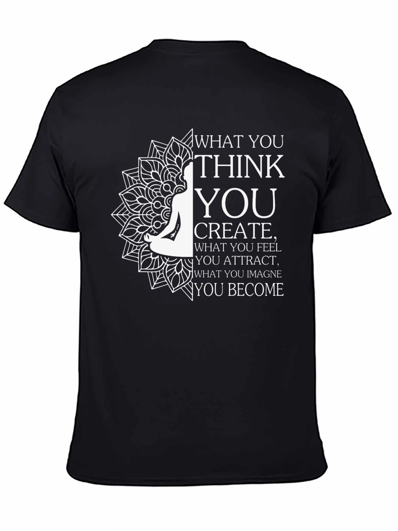 Black Inspirational T-Shirt: Think, Create, Become view 4