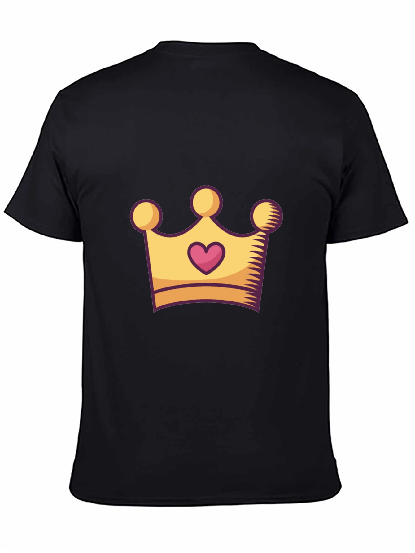 Black King/Queen Crown Graphic Tee - Stylish Unisex Black T-Shirt view 4