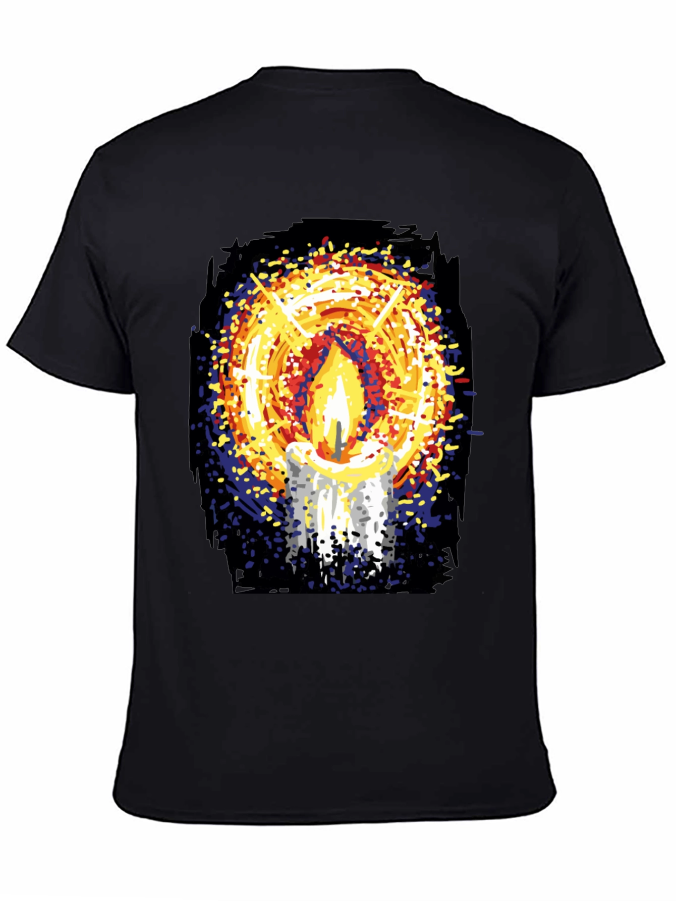 Black Candlelight Graphic Print Black T-Shirt view 4