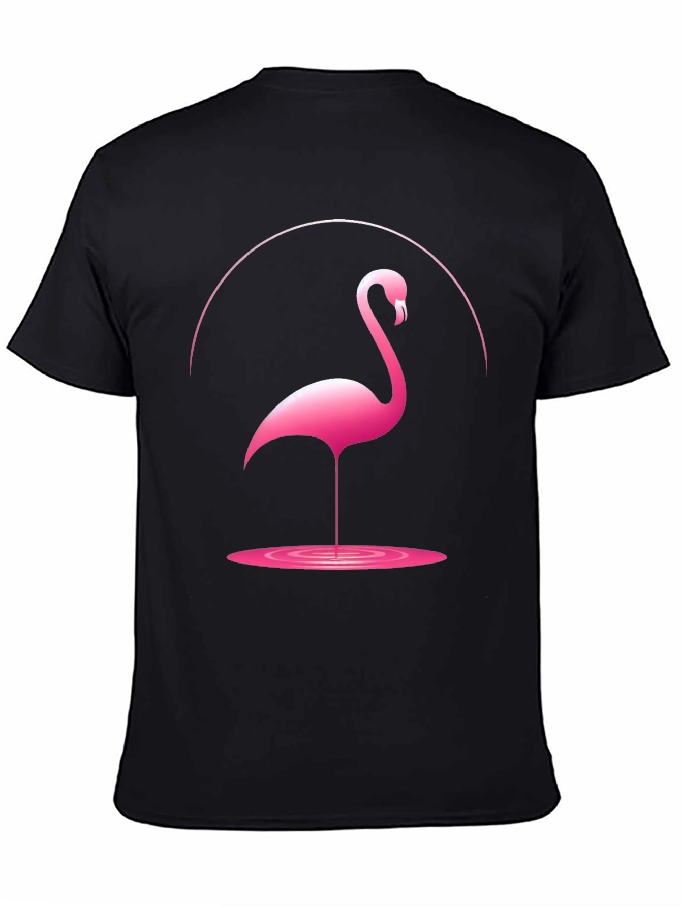 Black Pink Flamingo Graphic Tee - Unique Design view 4