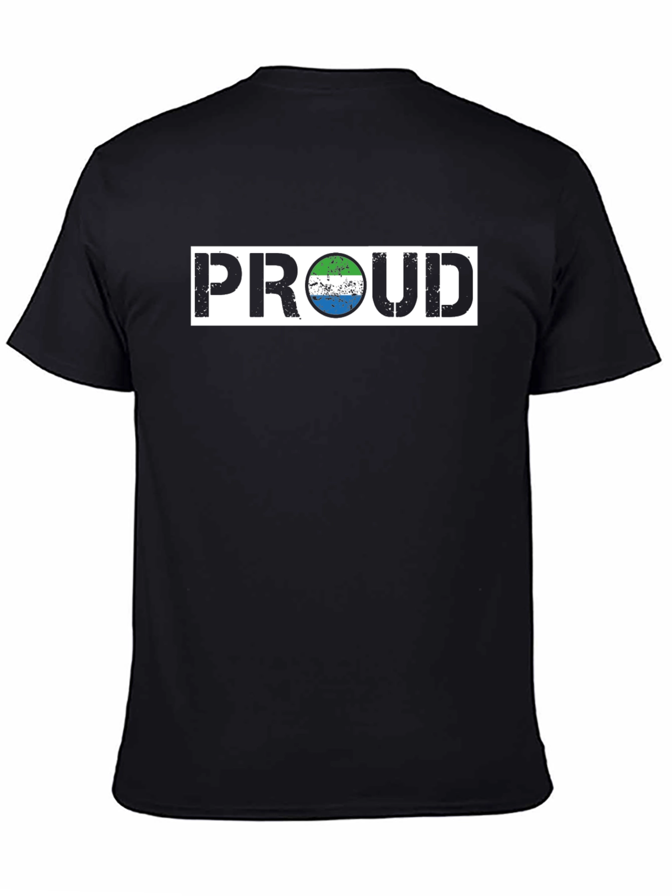 Black Sierra Leone Flag Proud T-Shirt view 4