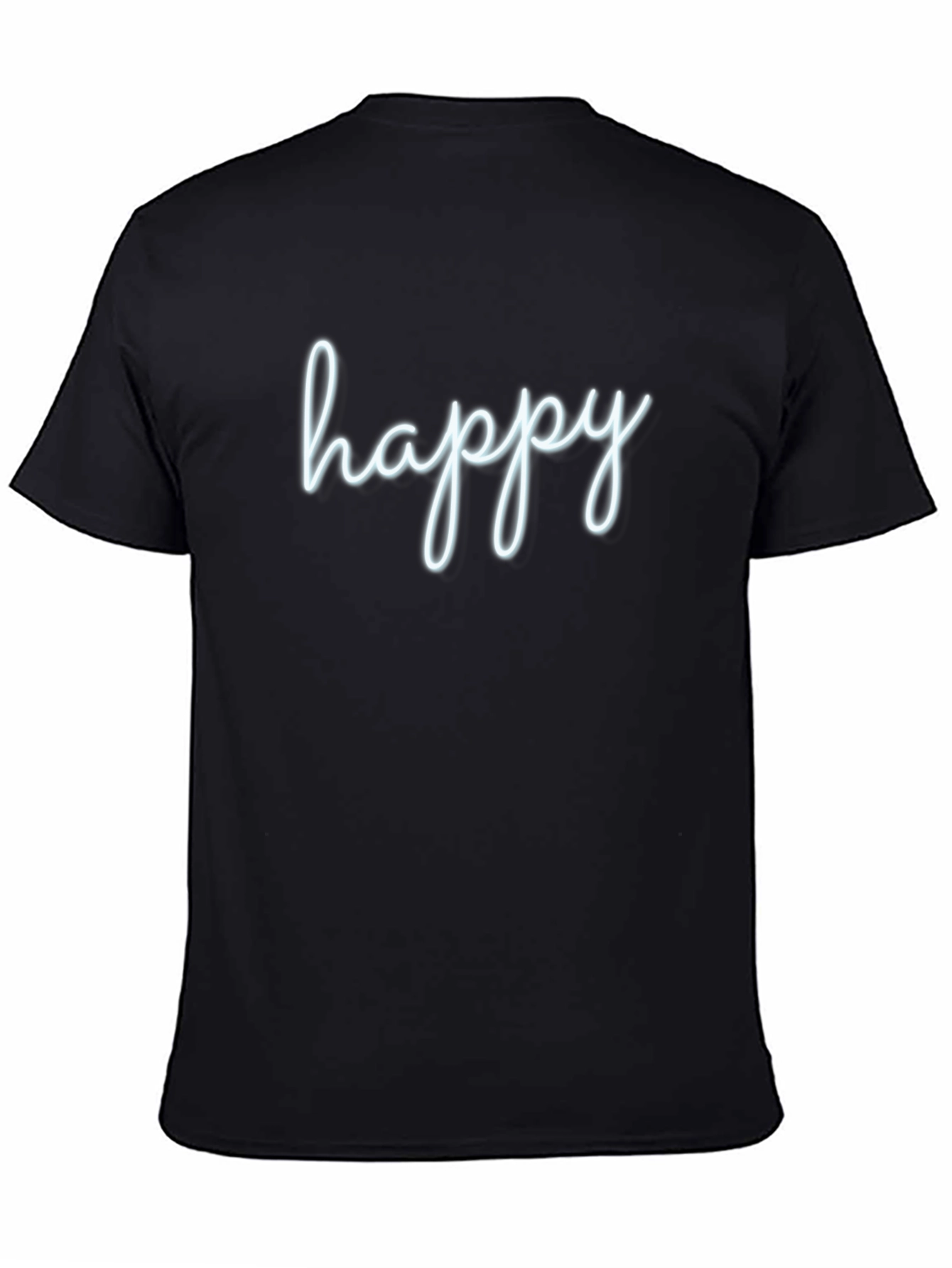 Black Happy Graphic Tee - Men's Black T-Shirt view 4