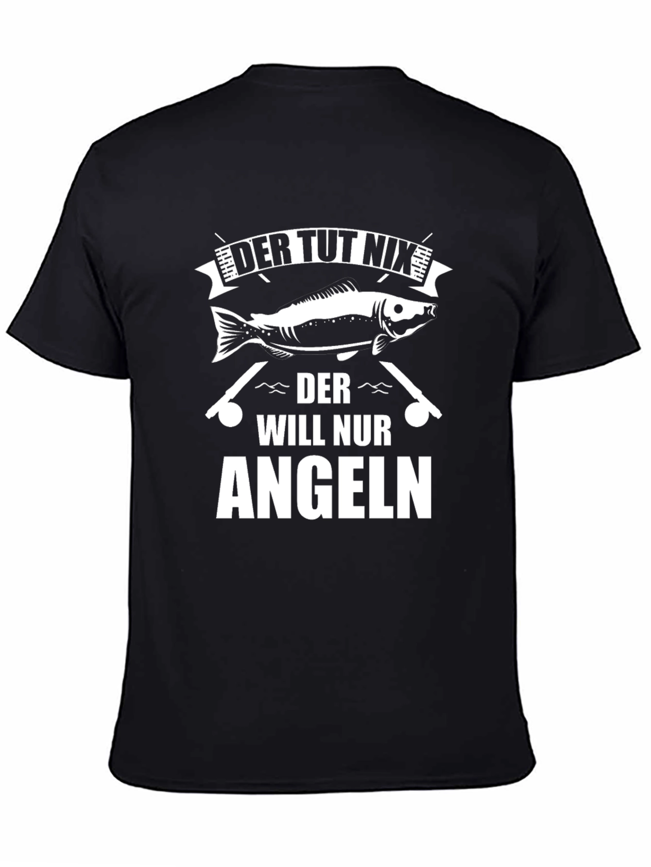Black Funny Fishing T-Shirt - Der Tut Nix Angeln view 4