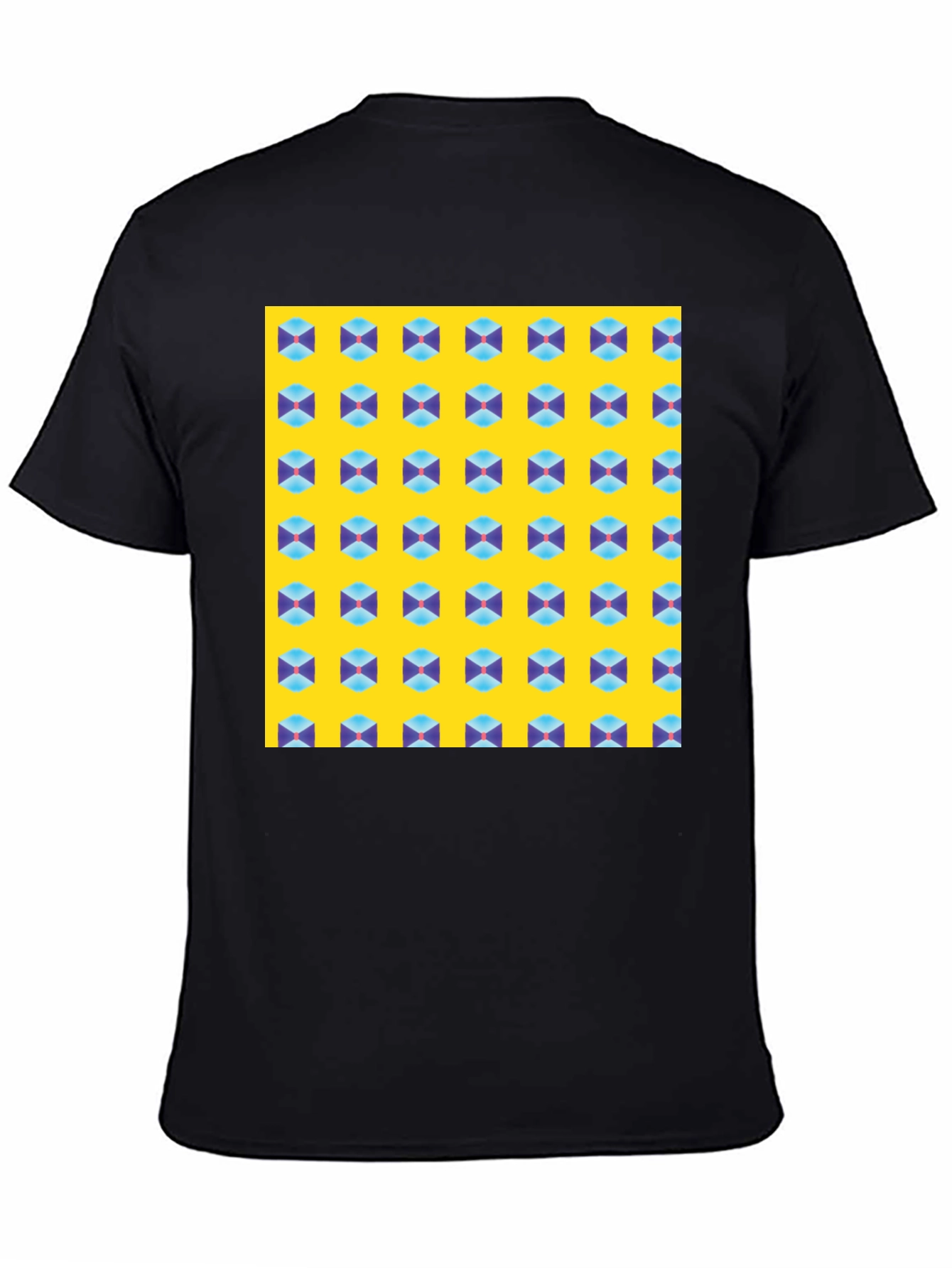 Black Geometric Pattern T-Shirt - Modern Style view 4