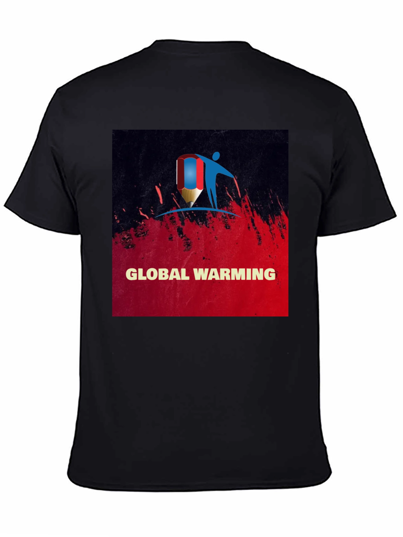 Black Global Warming Awareness Tee - Stylish Black T-Shirt view 4