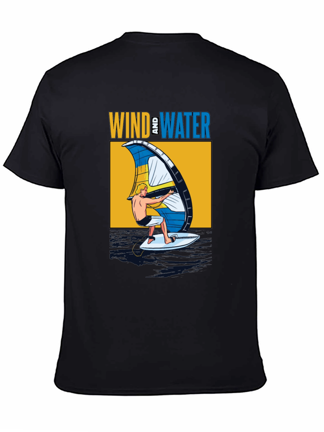 Black Wind & Water Graphic T-Shirt - Black view 4
