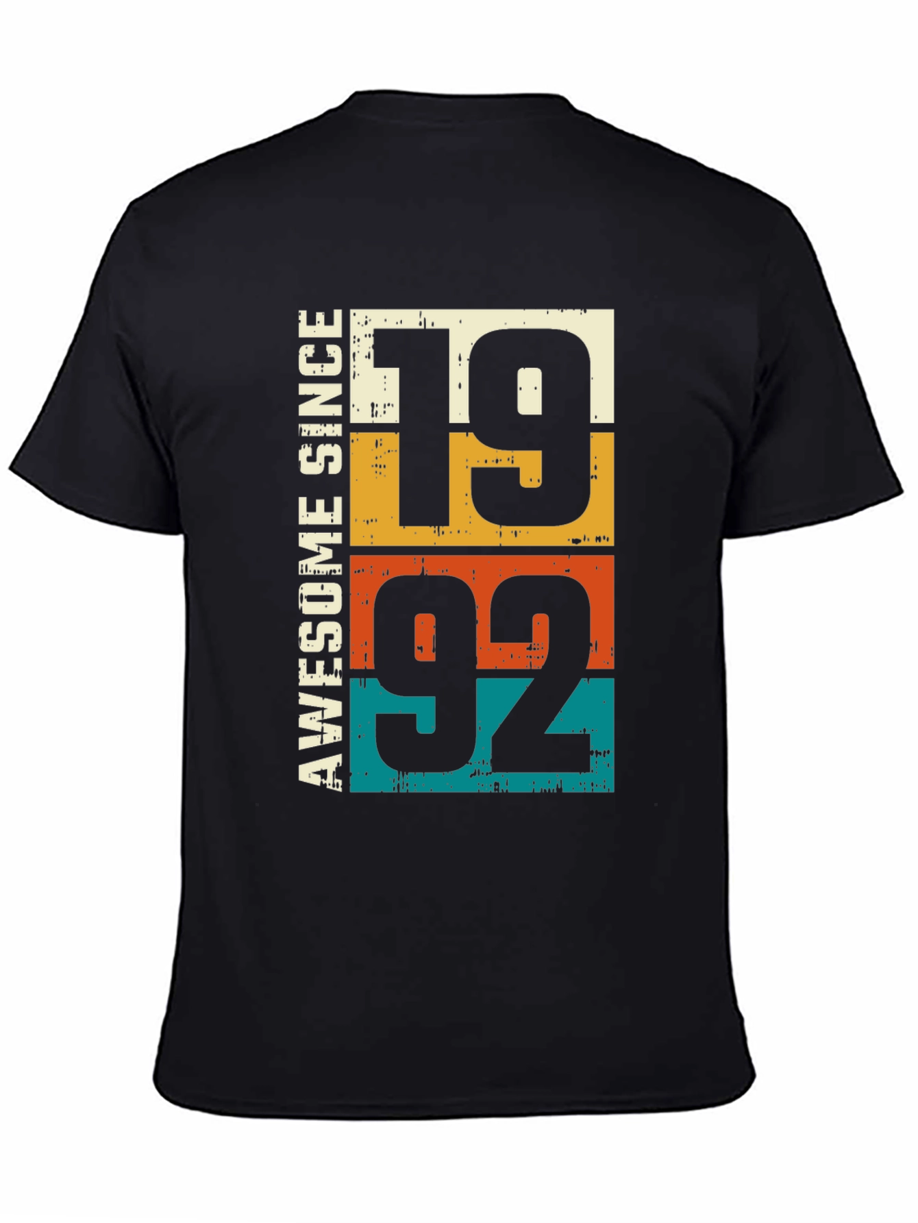 Black Awesome Since 1992 Vintage Style T-Shirt view 4