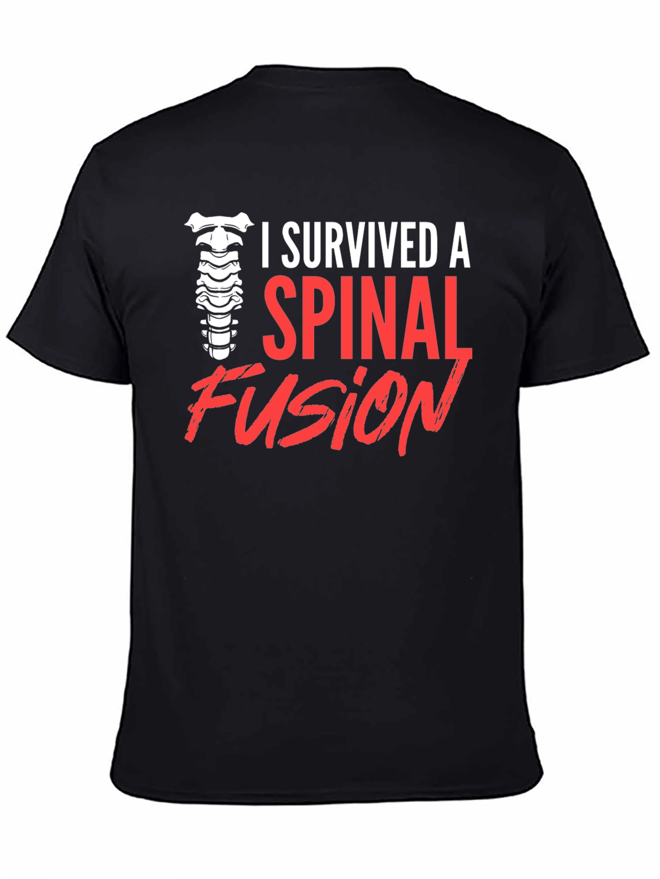 Black Spinal Fusion Survivor T-Shirt - Black view 4