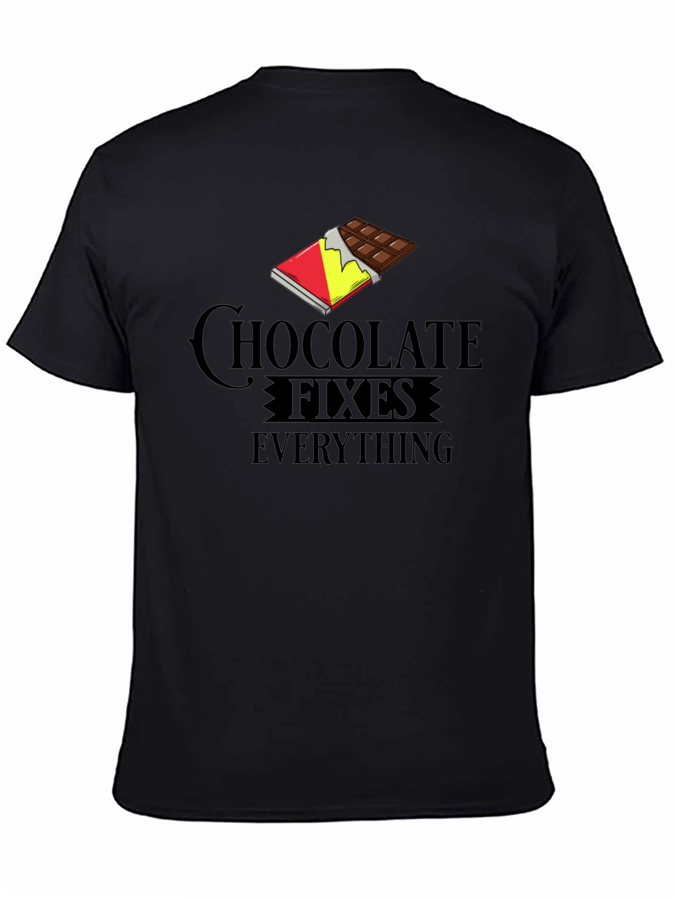 Black Chocolate Fixes Everything Graphic T-Shirt view 4