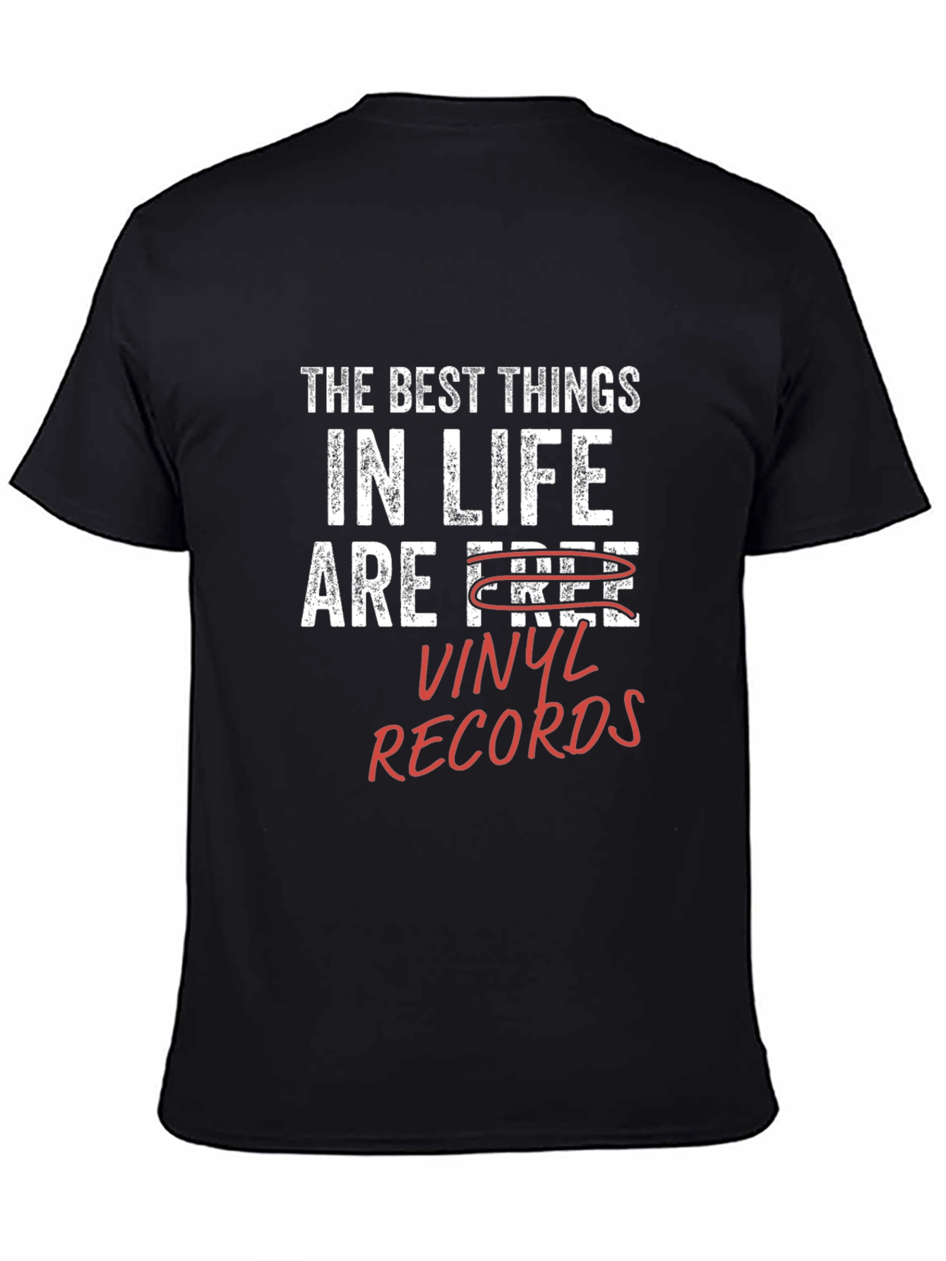 Black Vinyl Records T-Shirt - The Best Things in Life Are Vinyl view 4