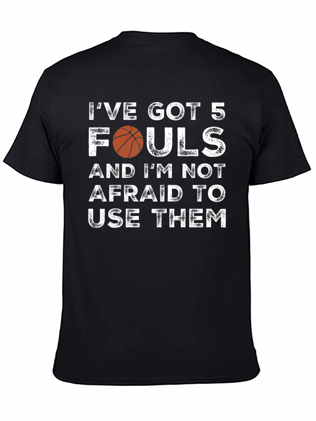 Black Basketball Fouls Graphic T-Shirt view 4
