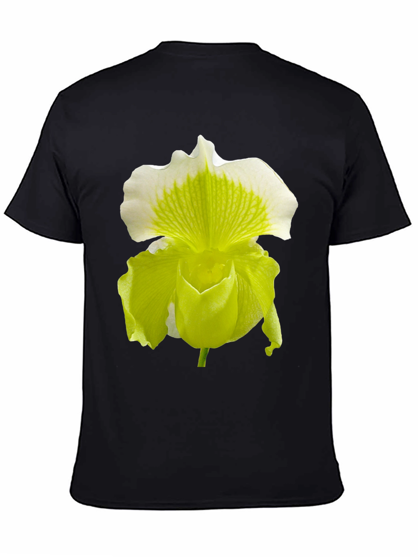 Black Orchid Flower Graphic Tee - Black Cotton Blend view 4