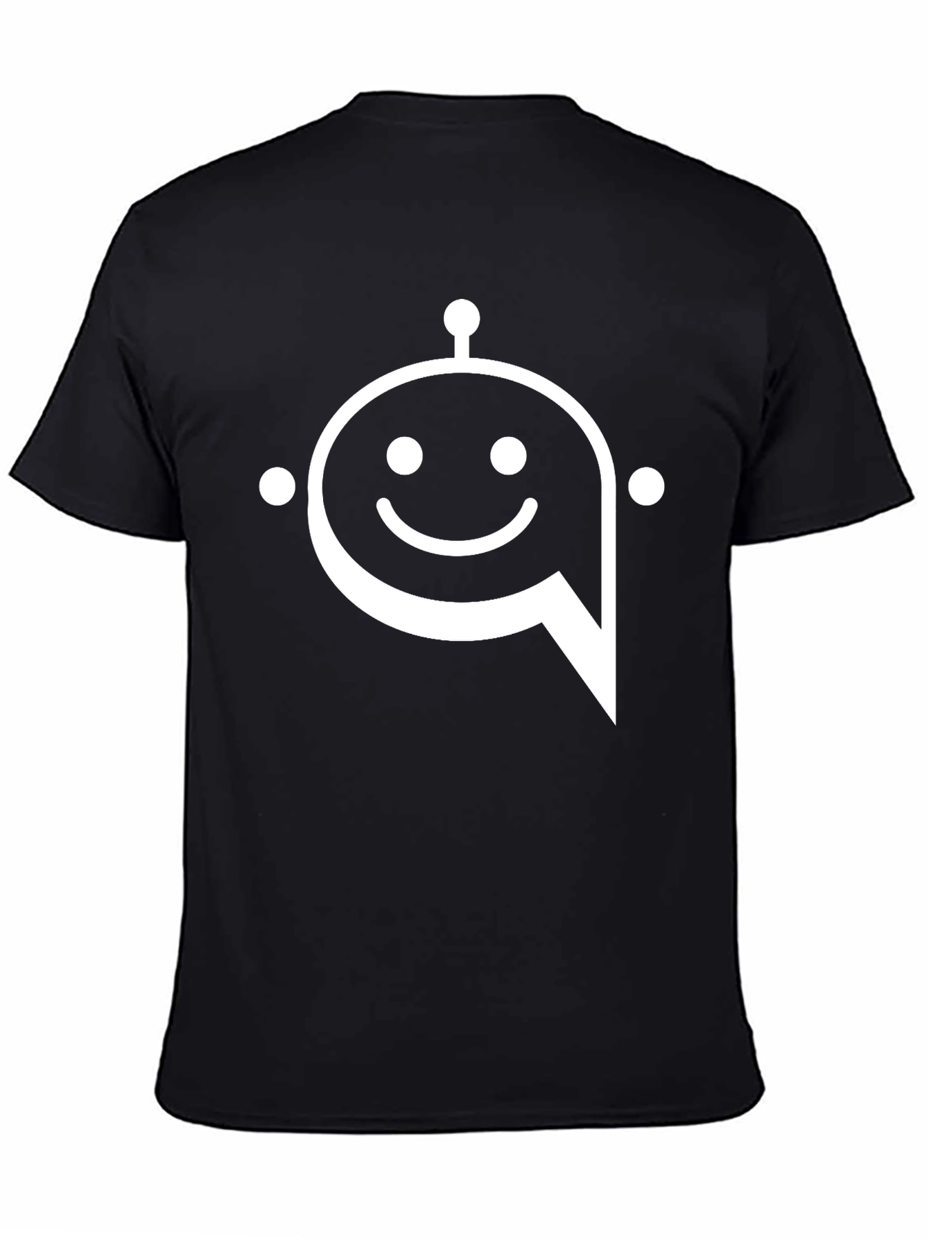 Black Robot Chat T-Shirt - Black Graphic Tee view 4