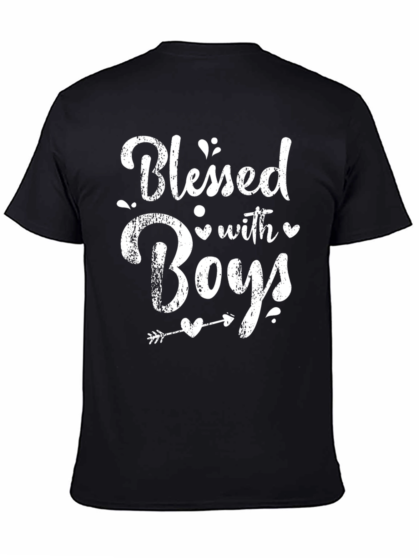 Black Blessed with Boys T-Shirt - Trendy Mom Tee view 4