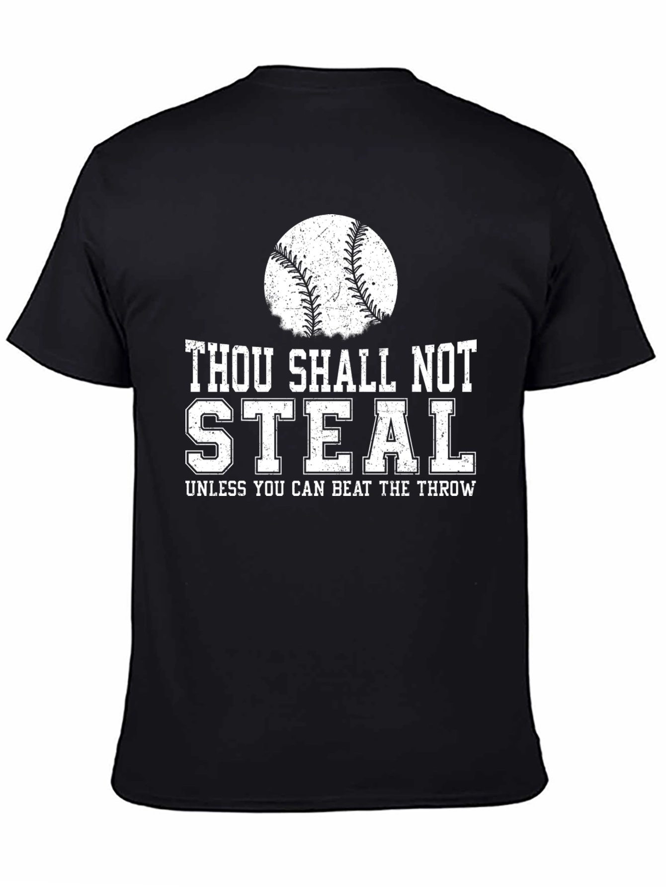 Black Thou Shalt Not Steal Baseball T-Shirt view 4