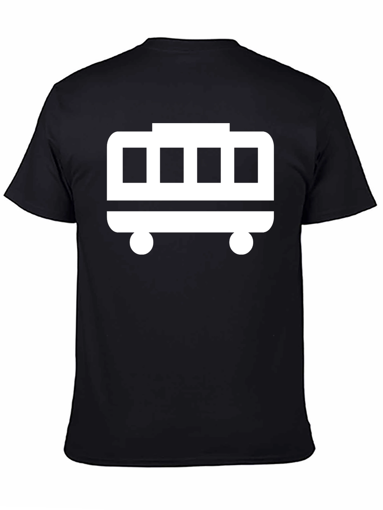 Black Cartoon Bus T-Shirt - Black view 4