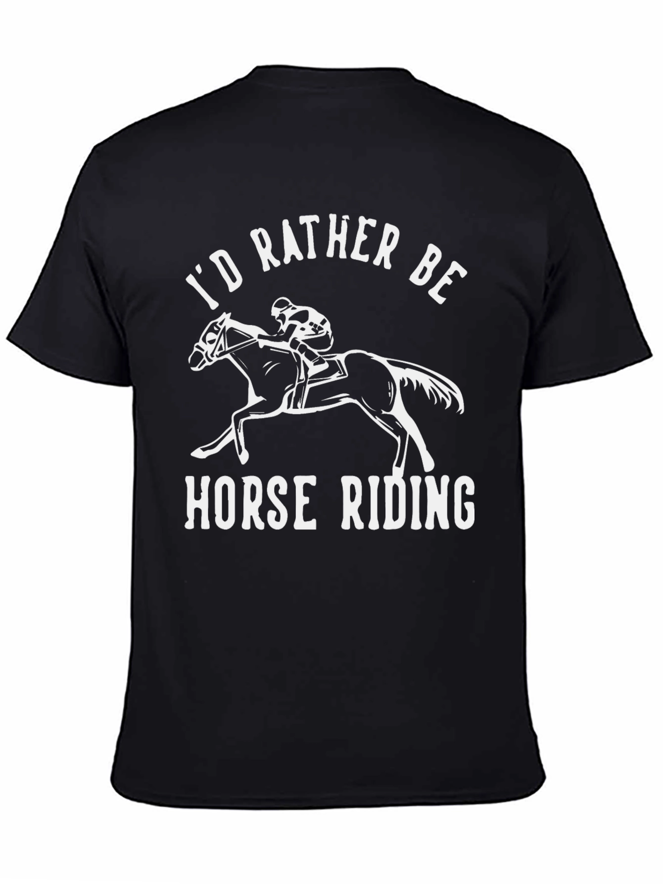 Black I'd Rather Be Horse Riding Graphic Tee view 4