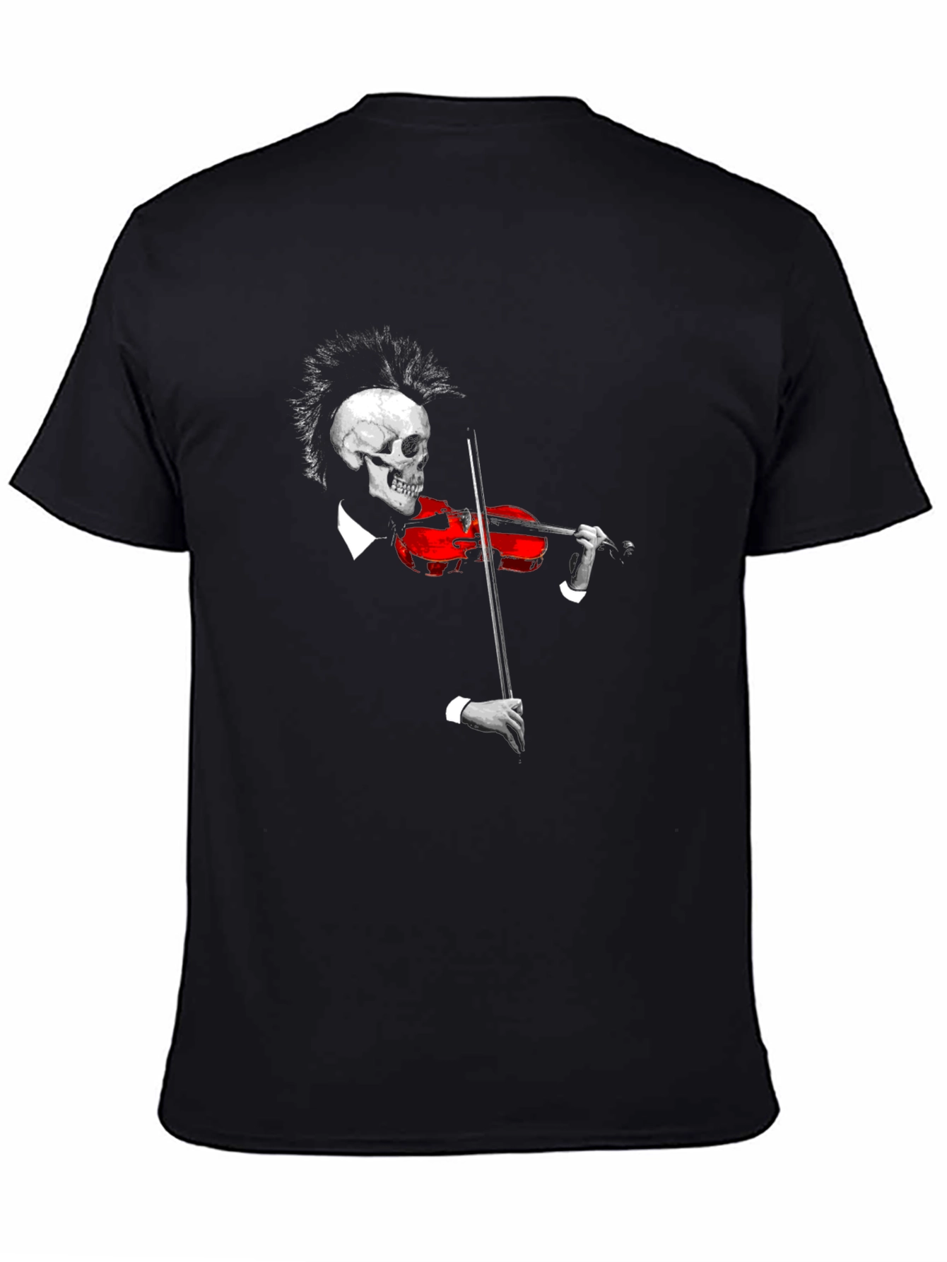 Black Skull Violinist Black T-Shirt view 4