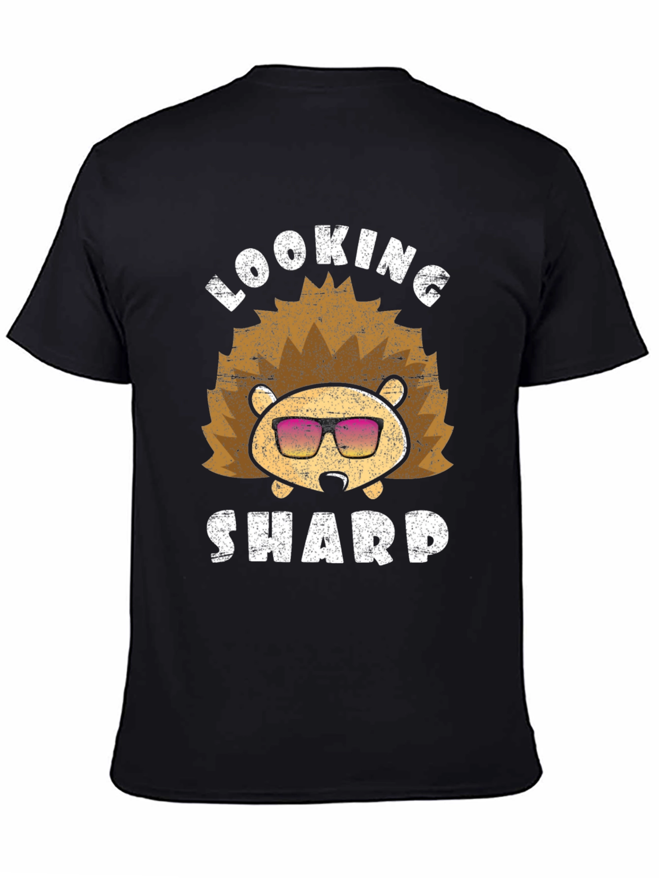 Black Looking Sharp Hedgehog Graphic Tee view 4