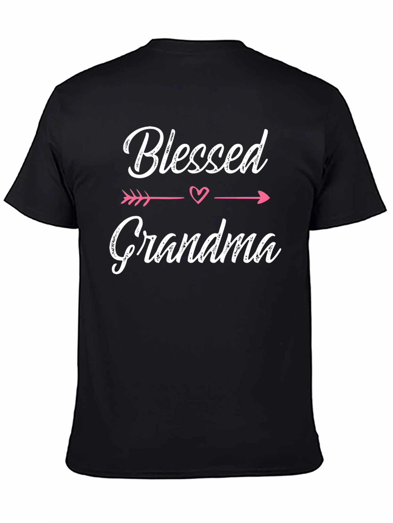 Black Blessed Grandma Black Cotton T-Shirt view 4
