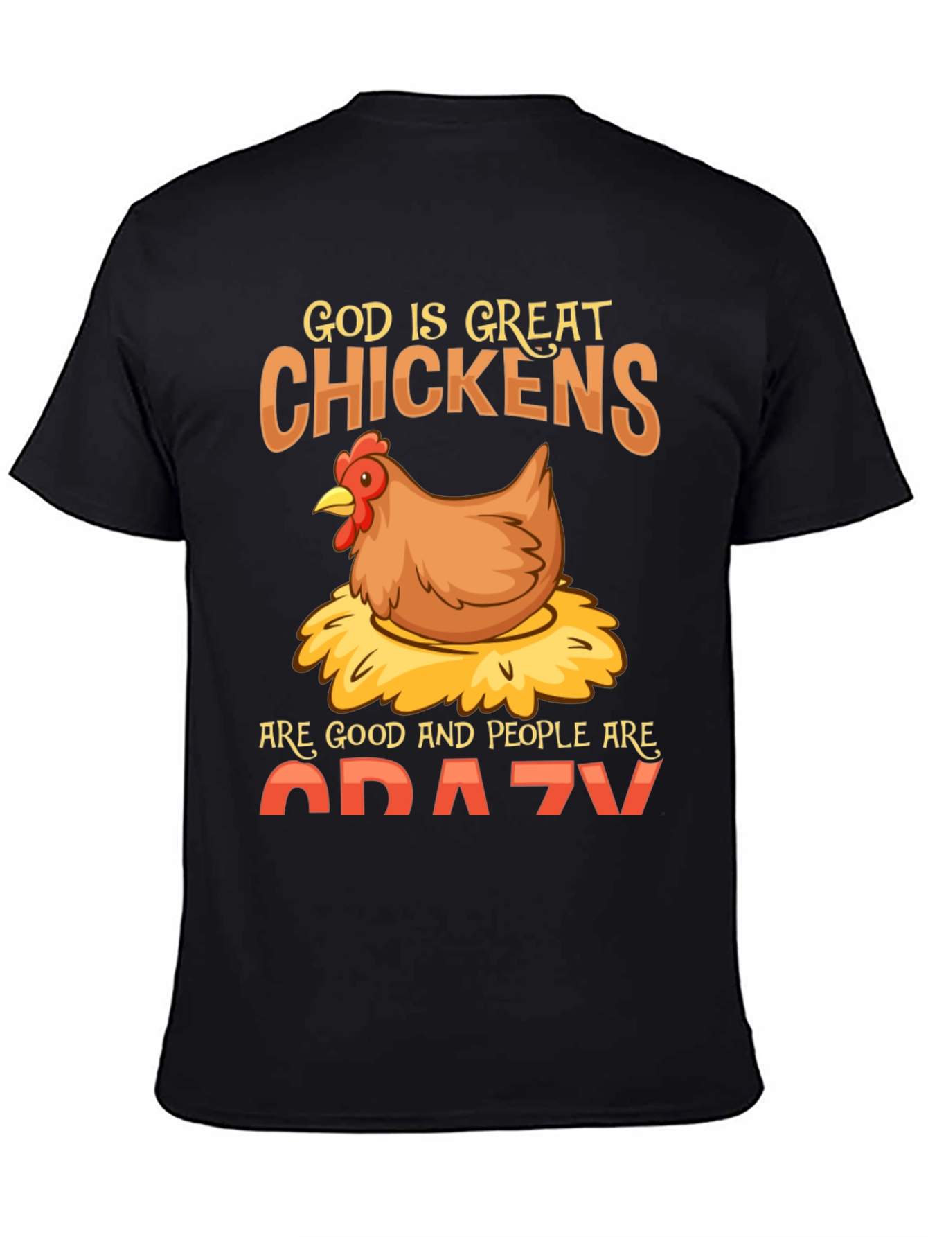Black Funny Chicken Lover T-Shirt - God Is Great Chickens Are Good view 4