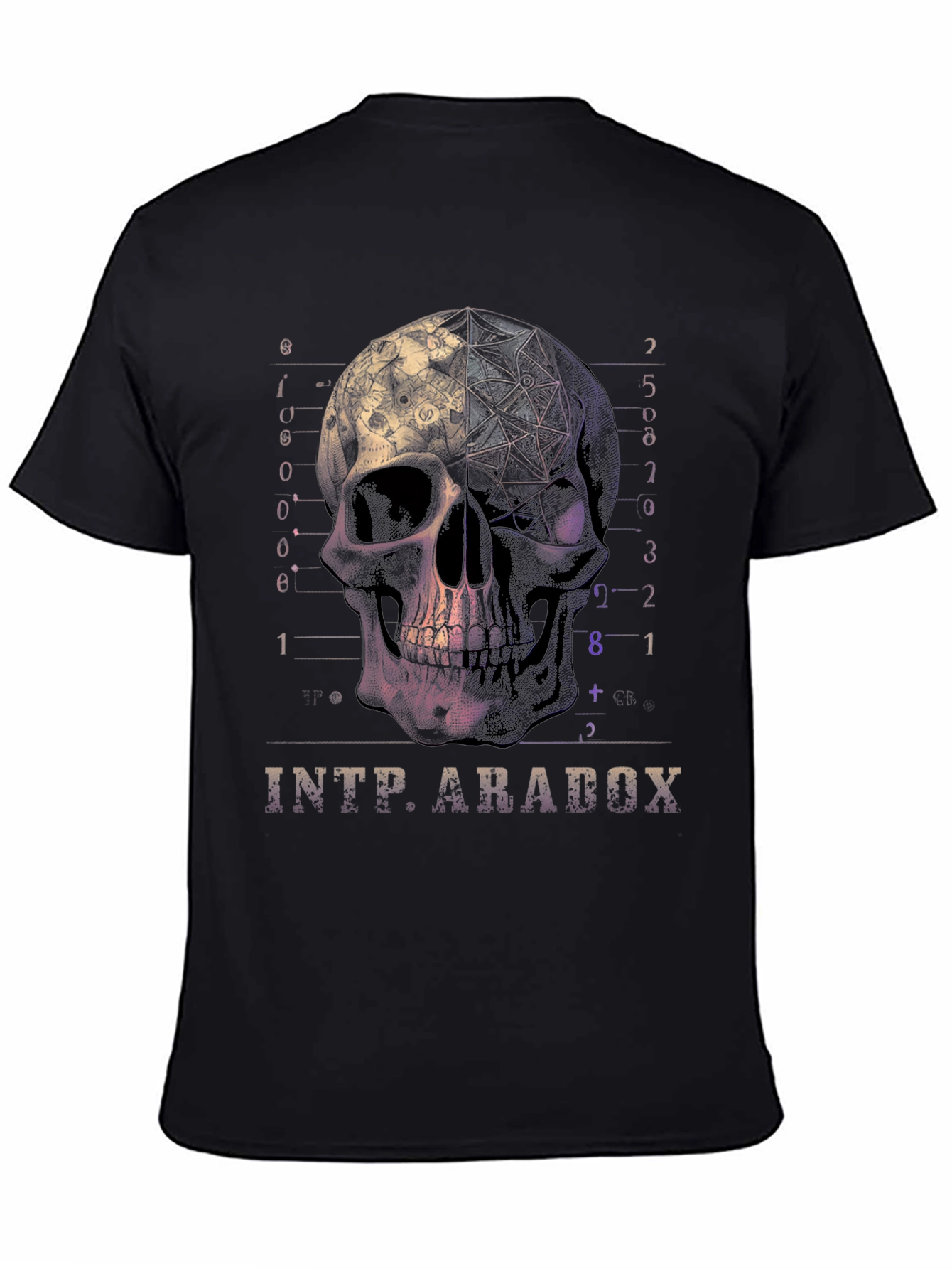 Black Skull Graphic Tee - INTP Paradox T-Shirt view 4